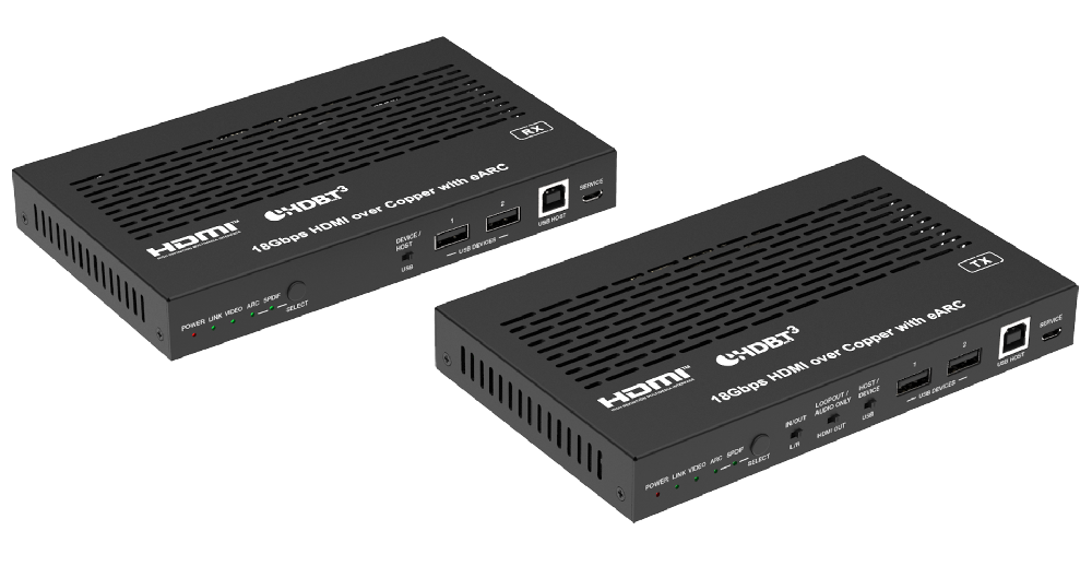 4K60 HDBaseT 3.0延长器(100米/USB/eARC)